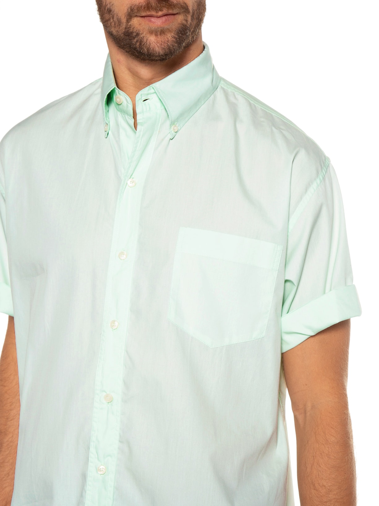 Camisa Masculina Manga Curta Verde Torinno