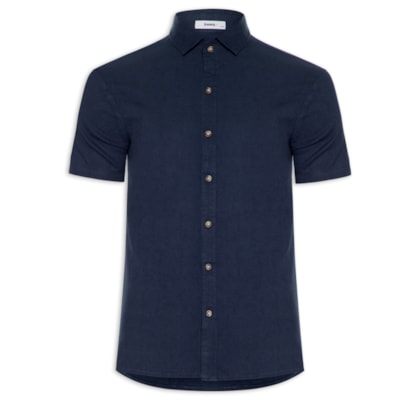 Camisa Masculina Manga Curta Viscolinho - Azul