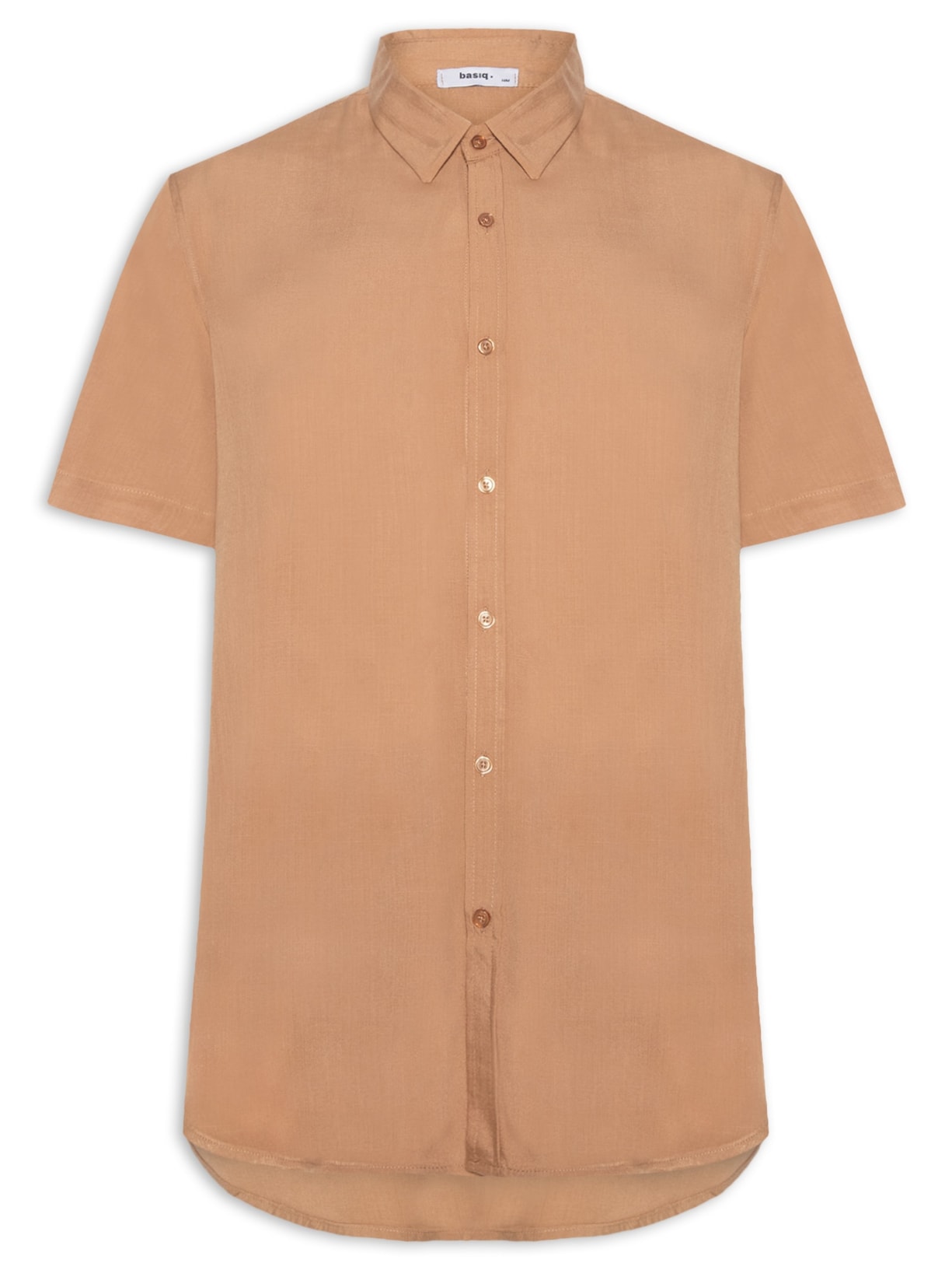 Camisa Masculina Manga Curta Viscose - Marrom