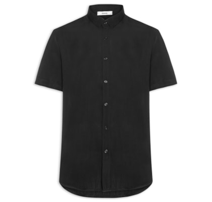 Camisa Masculina Manga Curta Viscose - Preto
