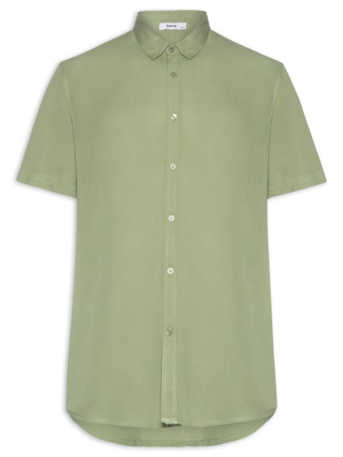 Camisa Masculina Manga Curta Viscose - Verde