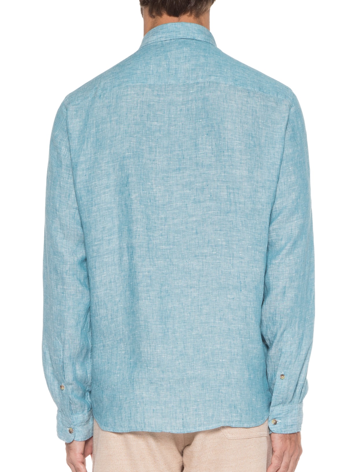Camisa Masculina  Manga Longa 100% Linho Verde Pineapple