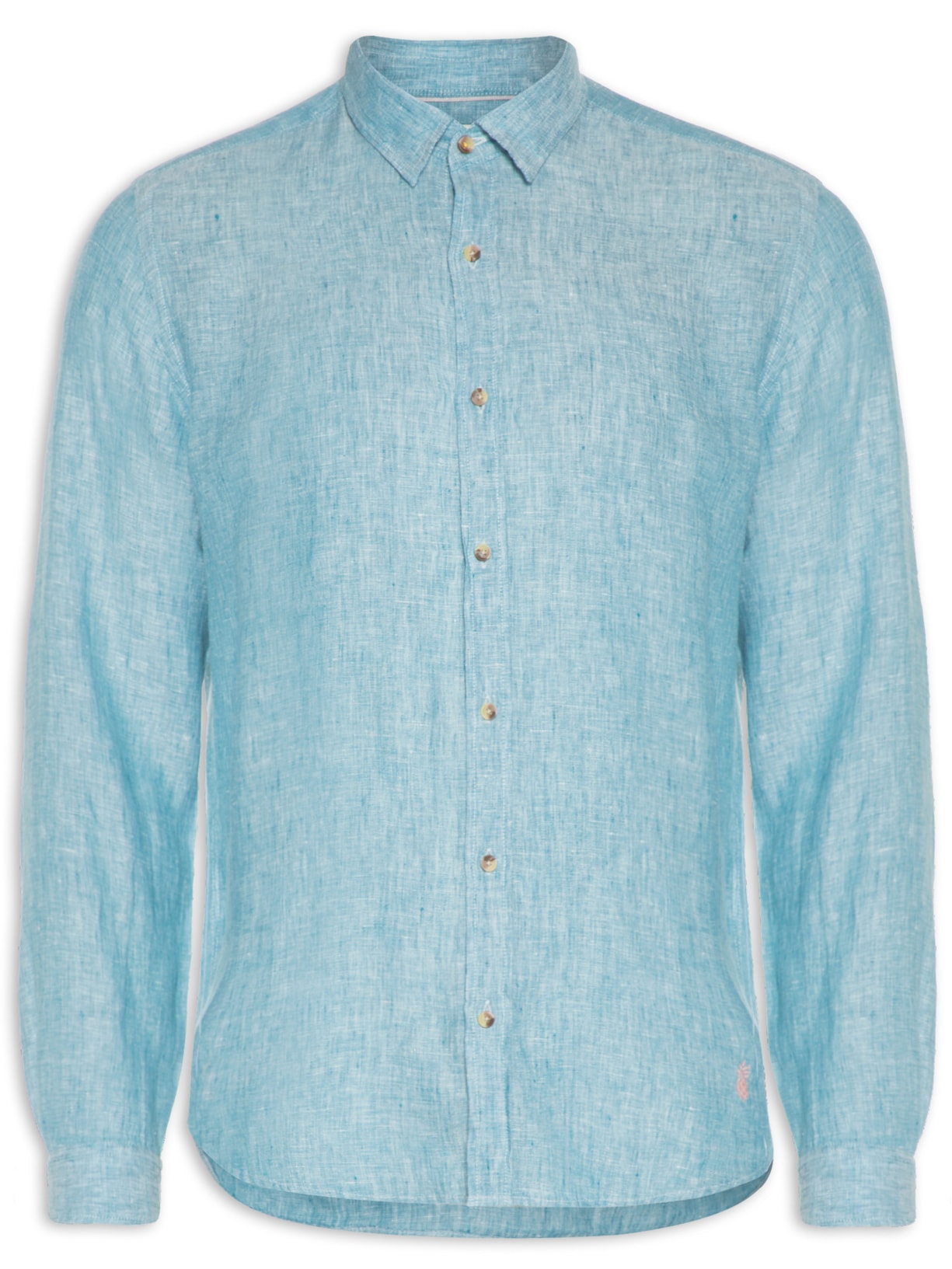 Camisa Masculina Manga Longa 100% Linho - Verde