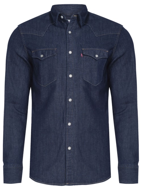 Camisa Masculina Manga Longa Adulto - Azul