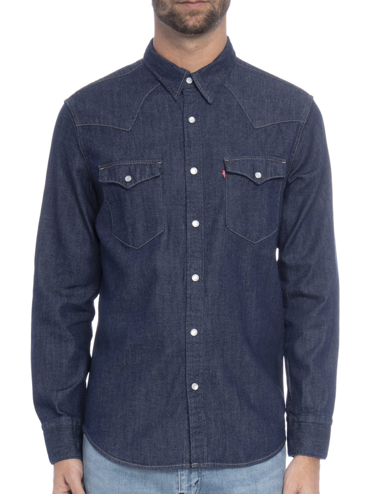 Camisa Masculina Manga Longa Adulto Azul Levi's