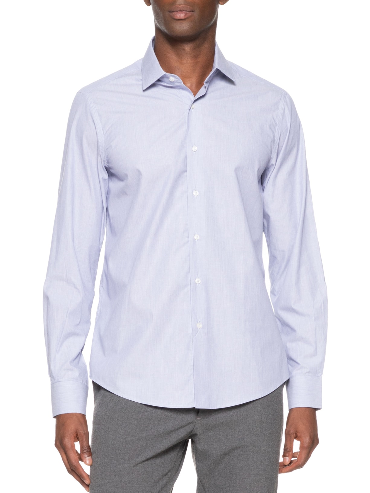 Camisa Masculina Manga Longa Algodão Extra Azul Paramount Alfaiataria