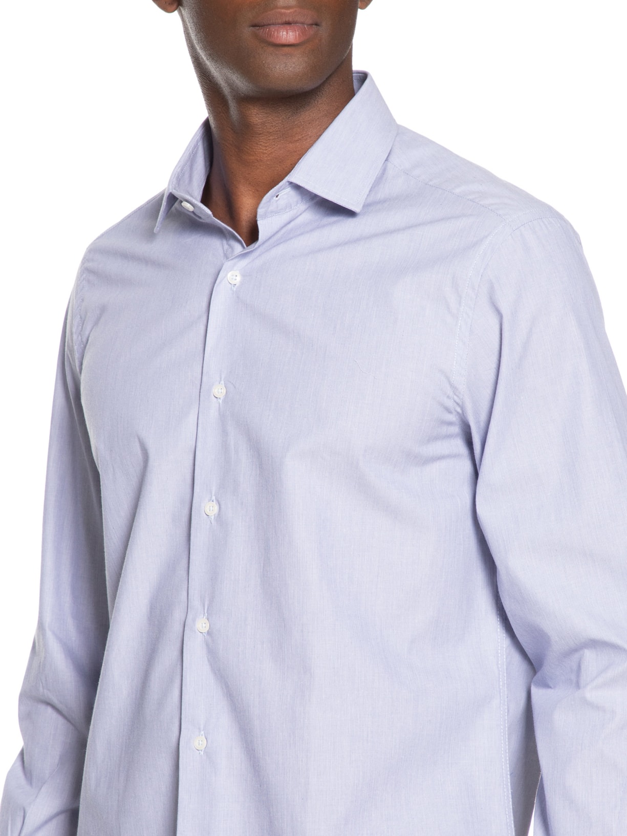 Camisa Masculina Manga Longa Algodão Extra Azul Paramount Alfaiataria