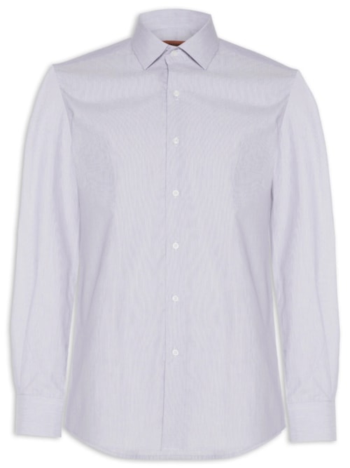 Camisa Masculina Manga Longa Algodão Extra - Cinza