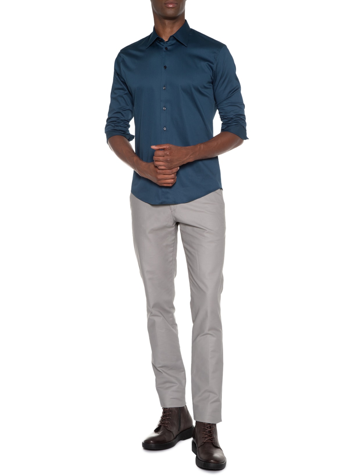 Ricardo Almeida - Camisa Masculina Manga Longa Austin - Azul