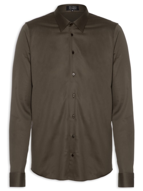 Camisa Masculina Manga Longa Austin B Cn07 Mpro - Marrom