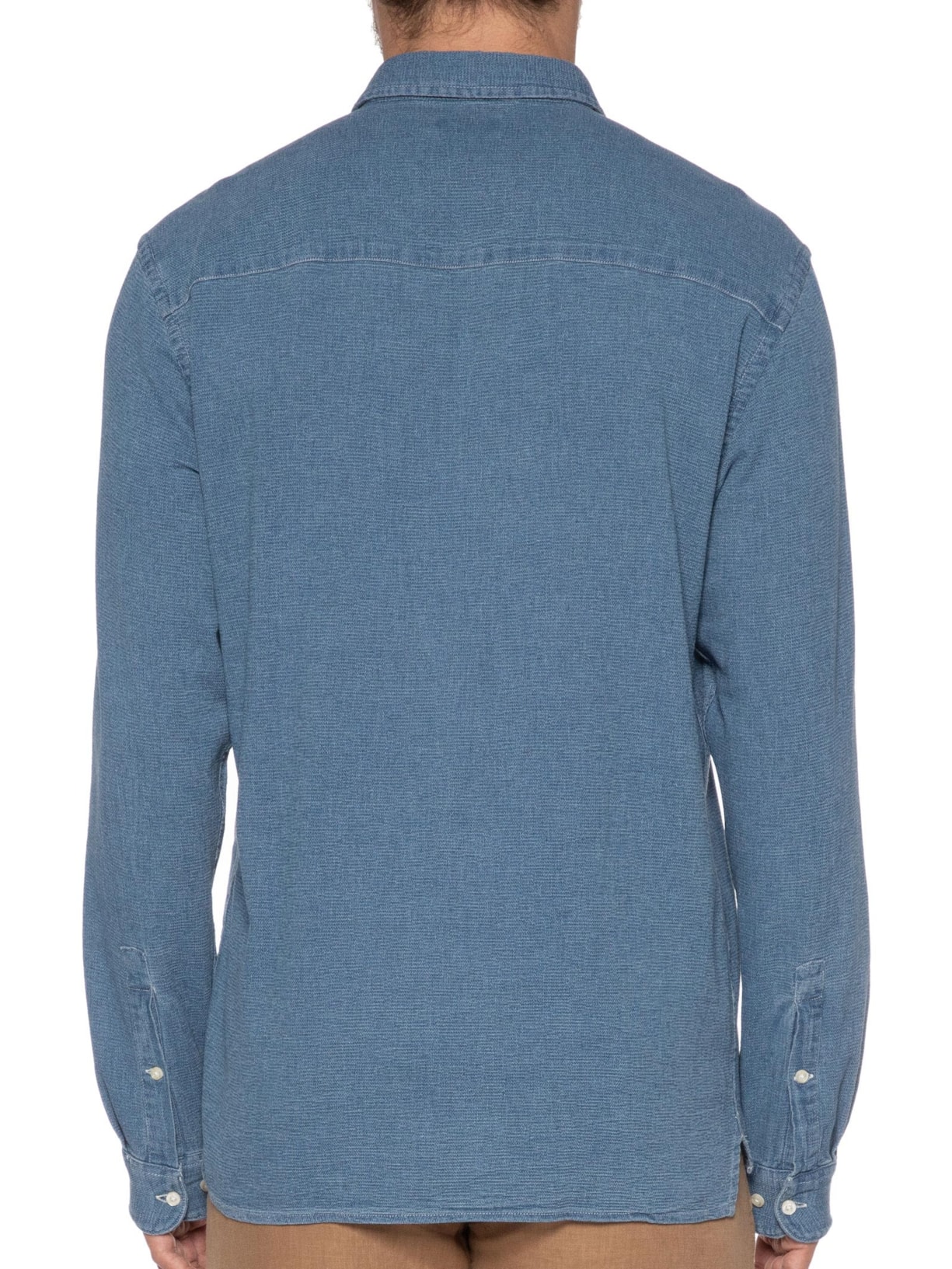 Camisa Masculina Manga Longa Azul Foxton