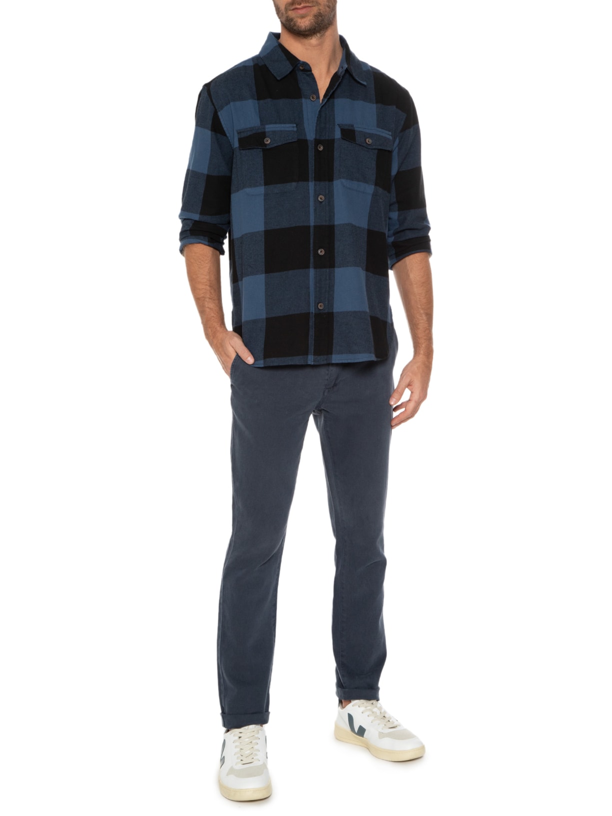 Camisa Masculina Manga Longa Azul Hering