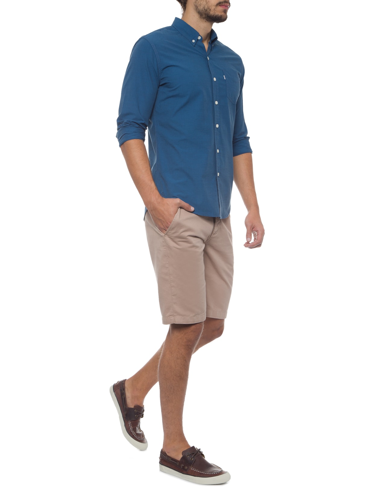 Camisa Masculina Manga Longa Azul Levi's