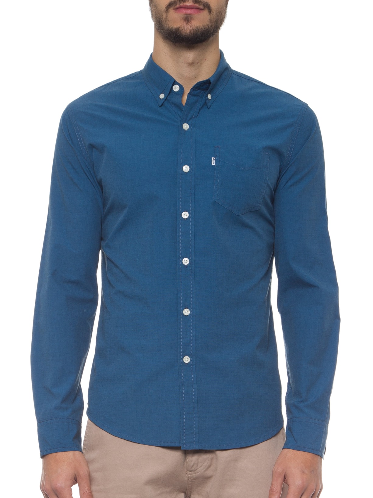 Camisa Masculina Manga Longa Azul Levi's