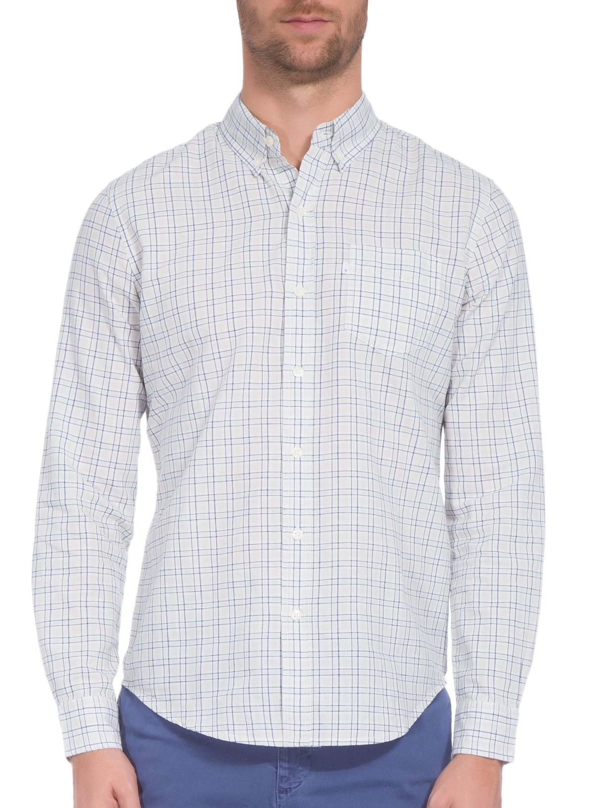 Camisa Masculina Manga Longa Azul Levi's