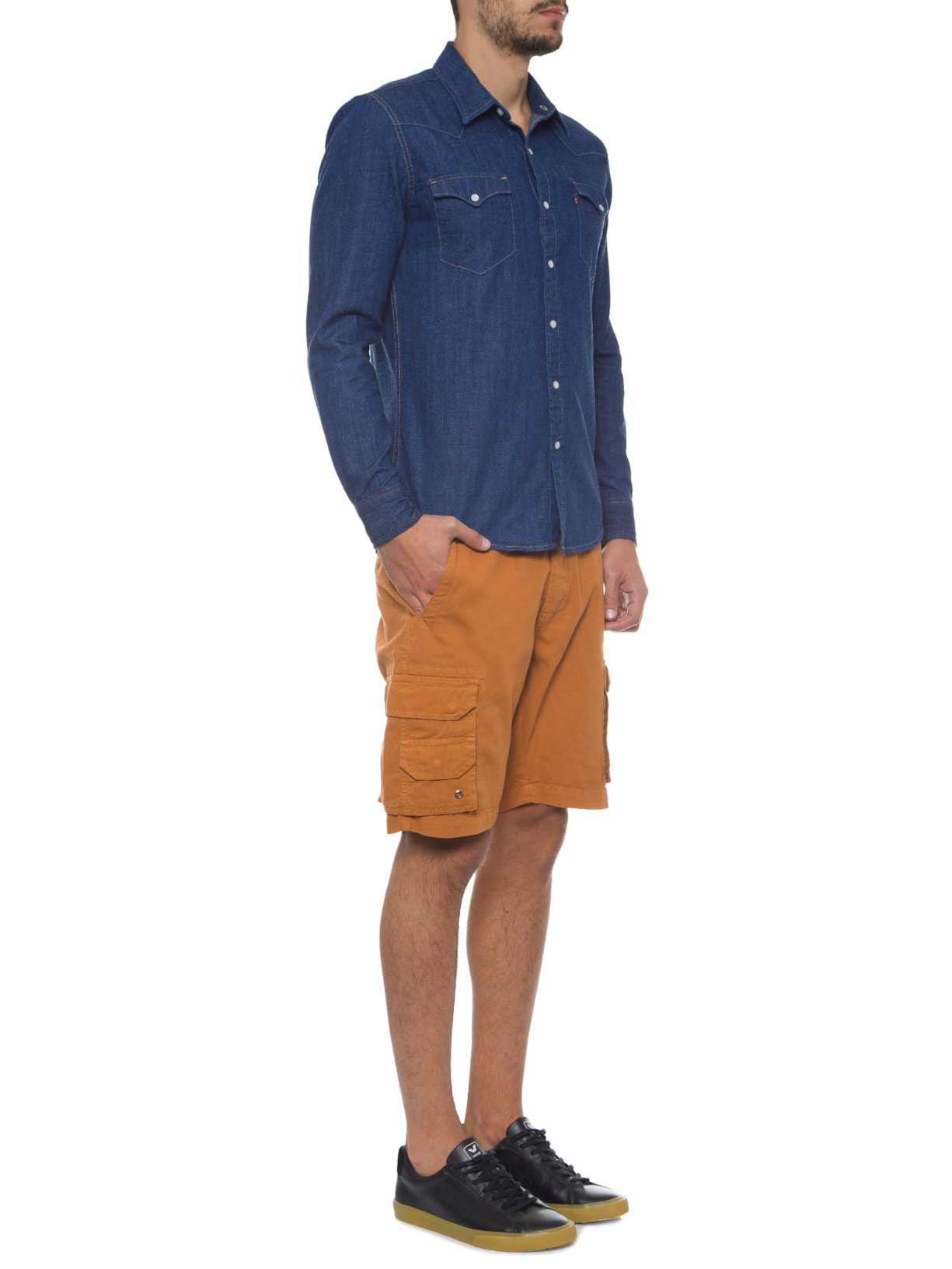 Camisa Masculina Manga Longa Azul Levi's