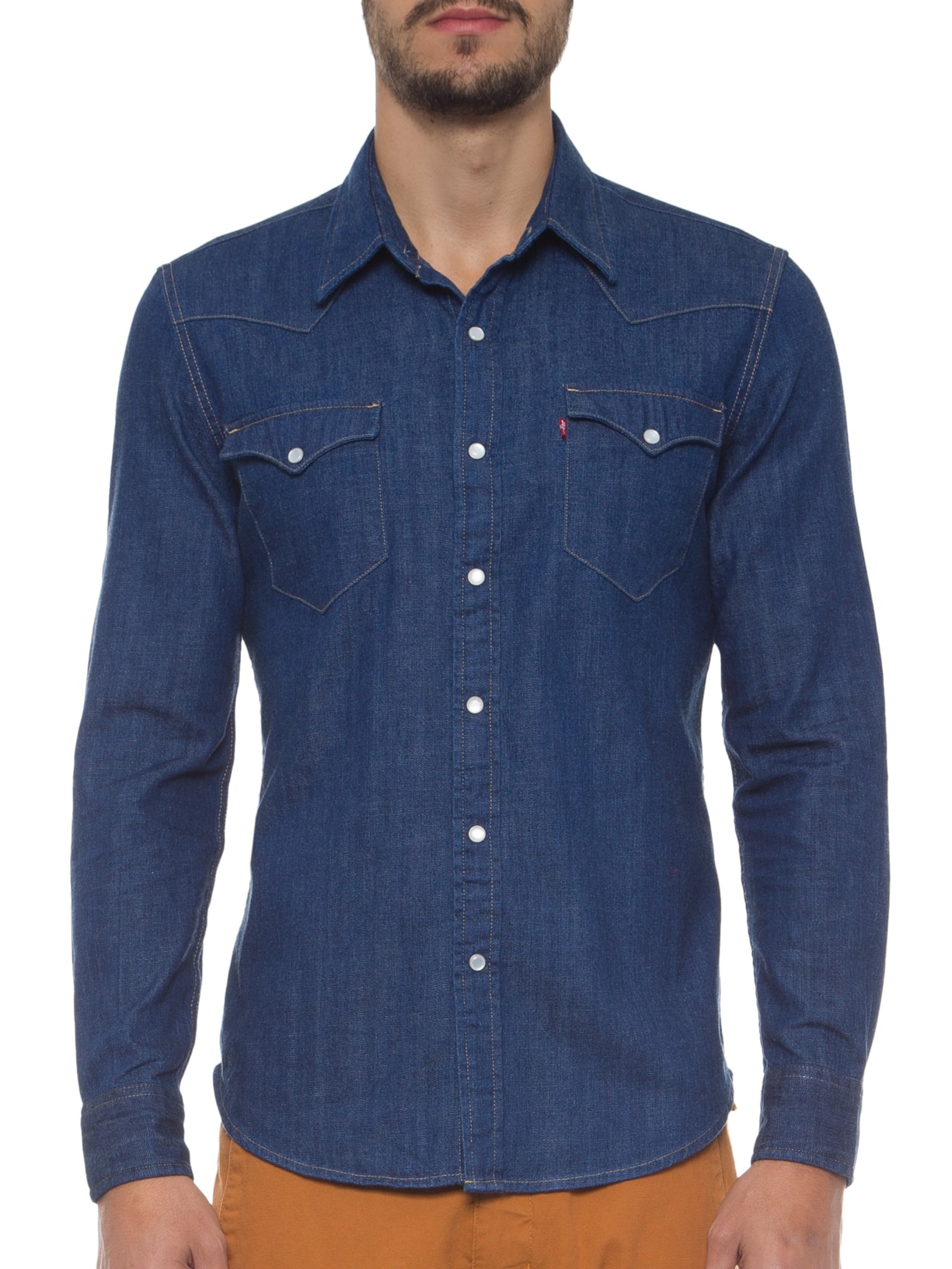 Camisa Masculina Manga Longa Azul Levi's