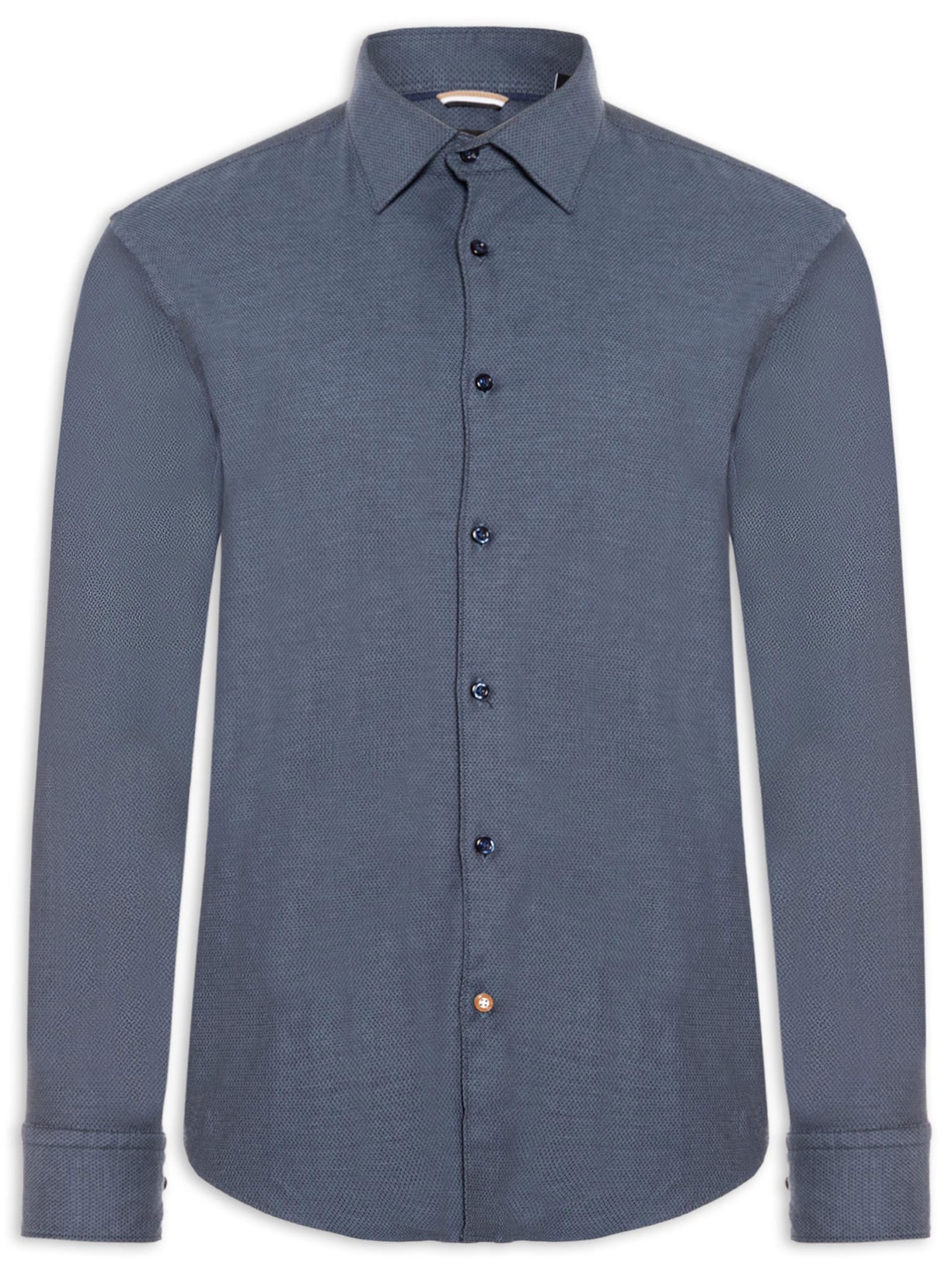 Camisa Masculina Manga Longa Azul Boss