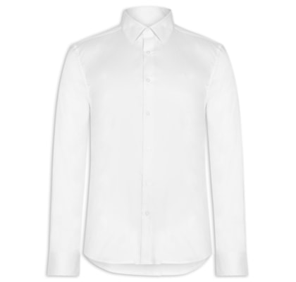 Camisa Masculina Manga Longa Básica - Branco
