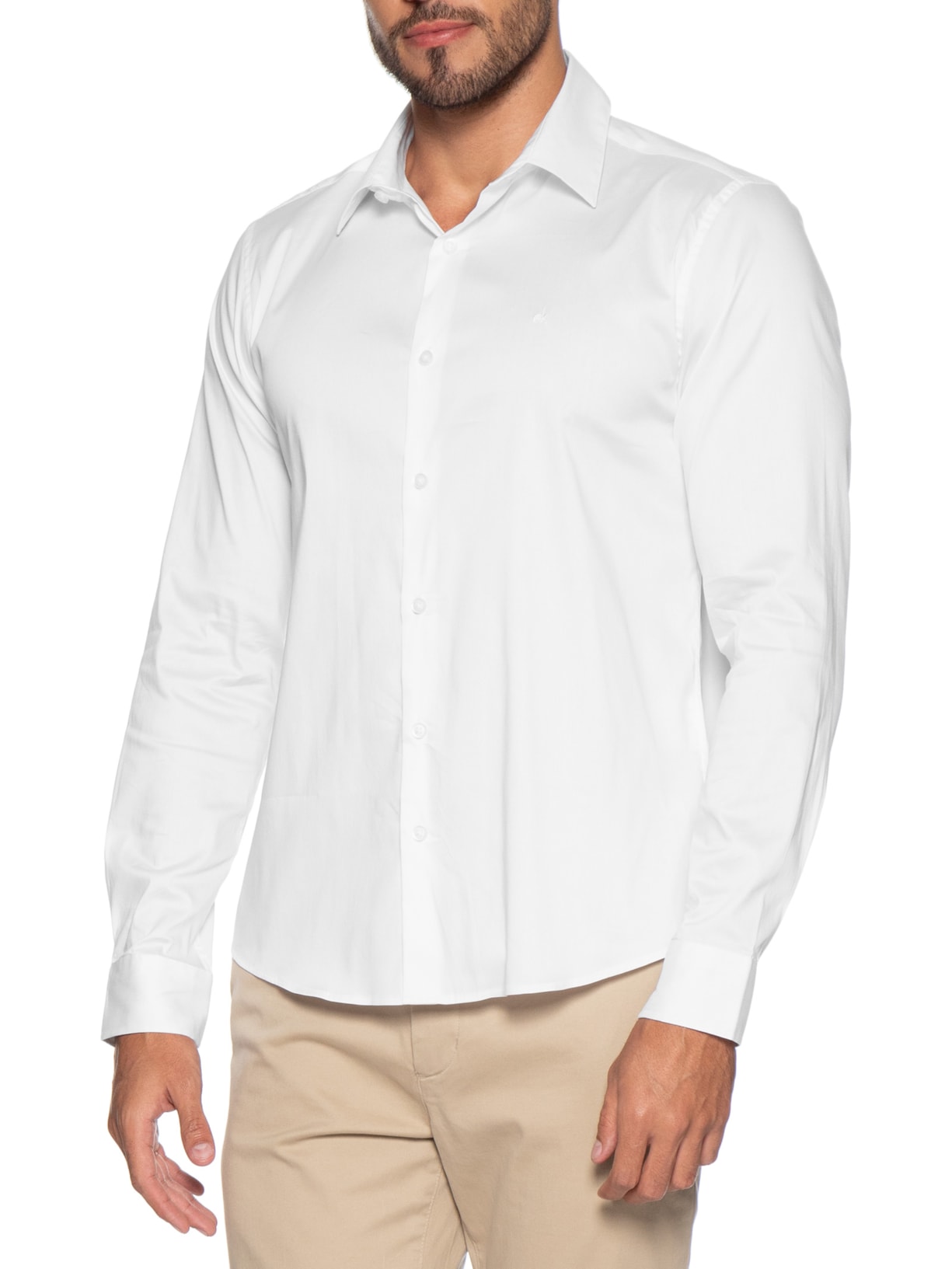 Camisa Masculina Manga Longa Básica Branco Calvin Klein - White Label