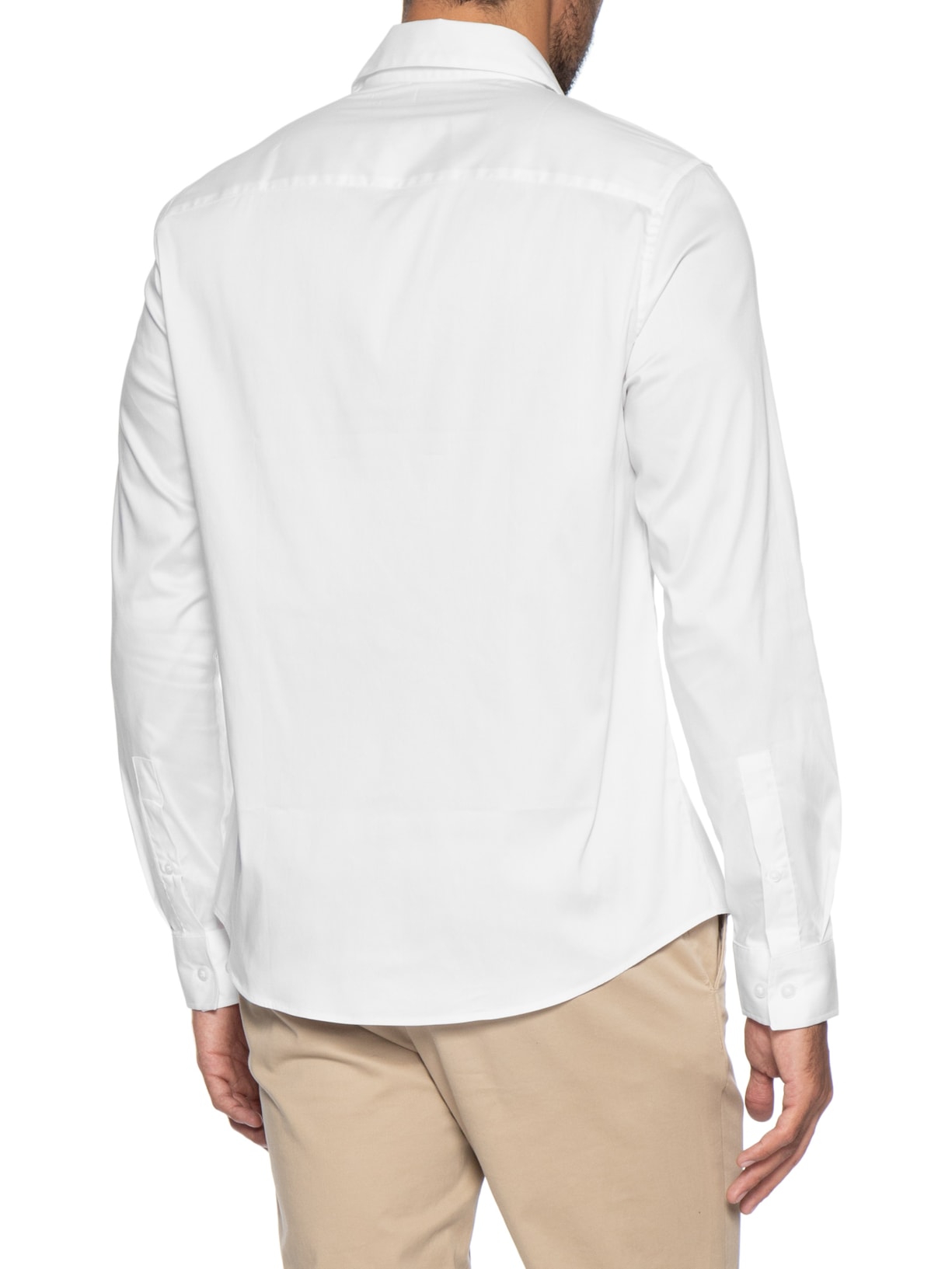 Camisa Masculina Manga Longa Básica Branco Calvin Klein - White Label