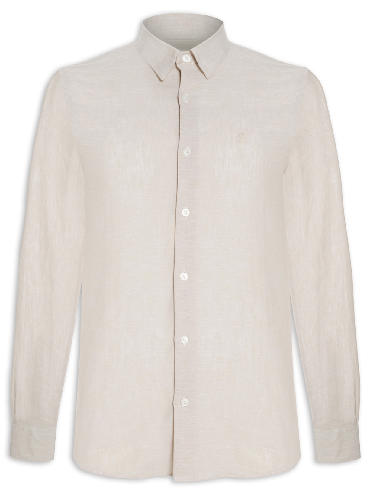 Camisa Masculina Manga Longa Bege Sergio K