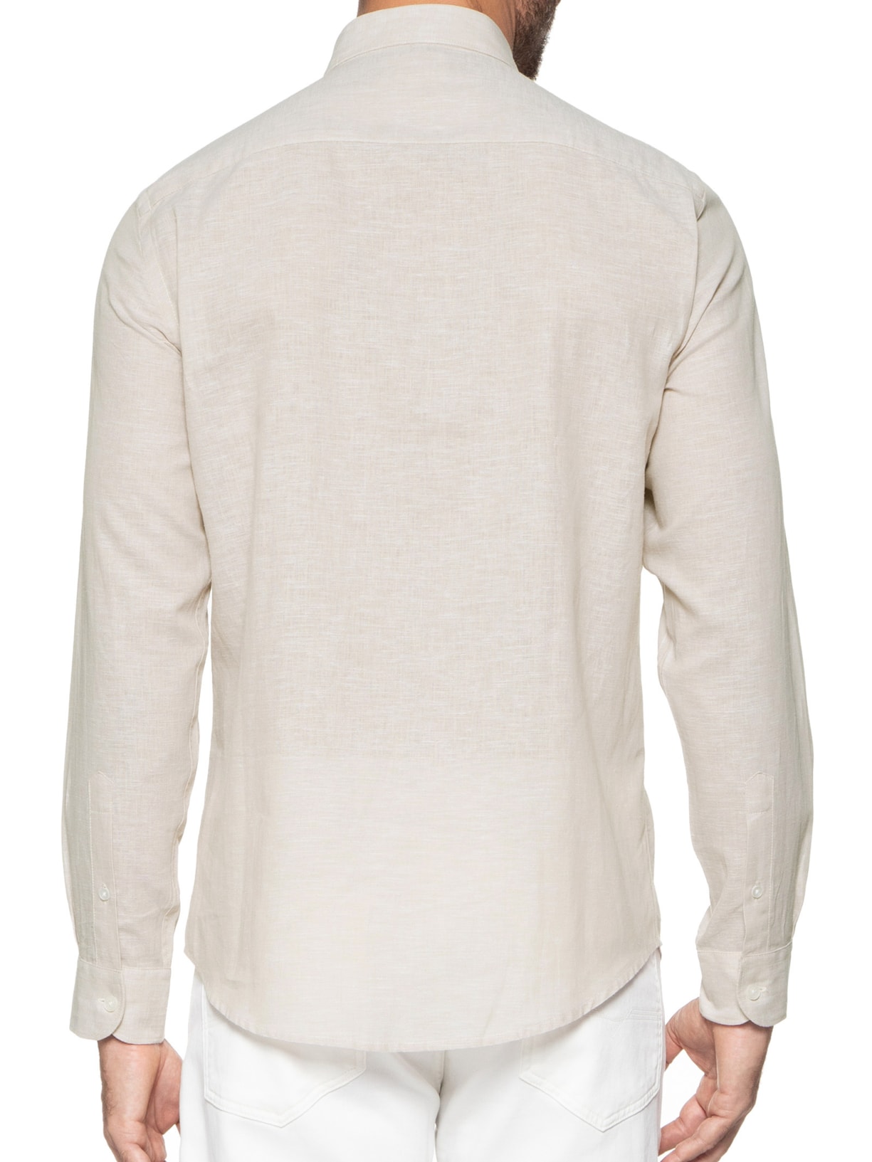 Camisa Masculina Manga Longa Bege Sergio K