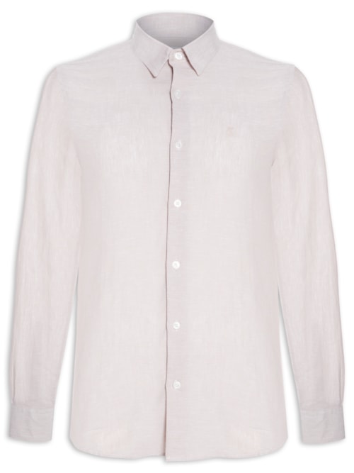 Camisa Masculina Manga Longa - Bege