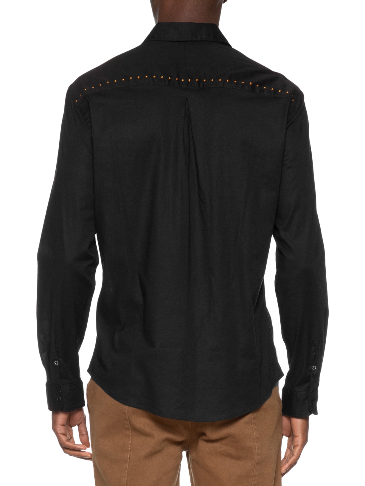 Camisa Masculina Manga Longa Bordado Tacha Preto Osklen