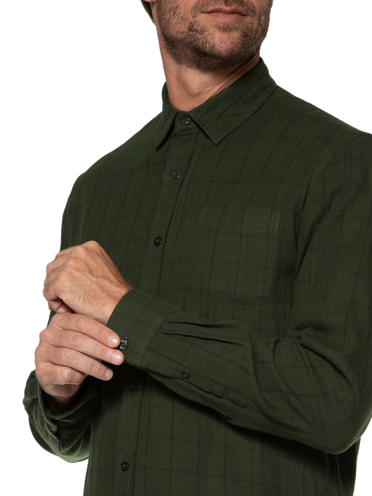 Camisa Masculina Manga Longa Bourbon Verde Foxton