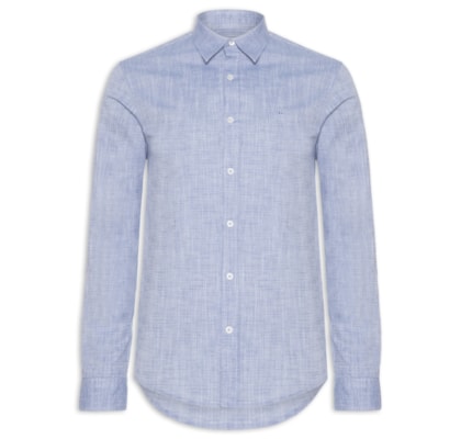 Camisa Masculina Manga Longa Buzios New - Azul