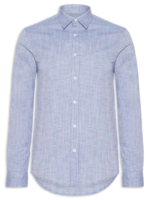 Camisa Masculina Manga Longa Buzios New - Azul
