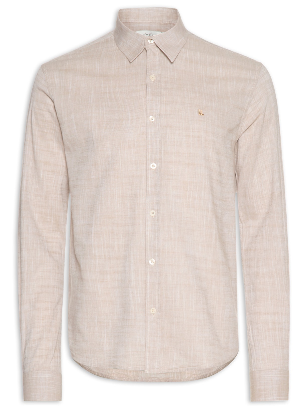 Camisa Masculina Manga Longa Buzios New - Bege