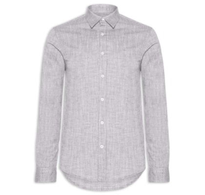 Camisa Masculina Manga Longa Buzios New - Cinza