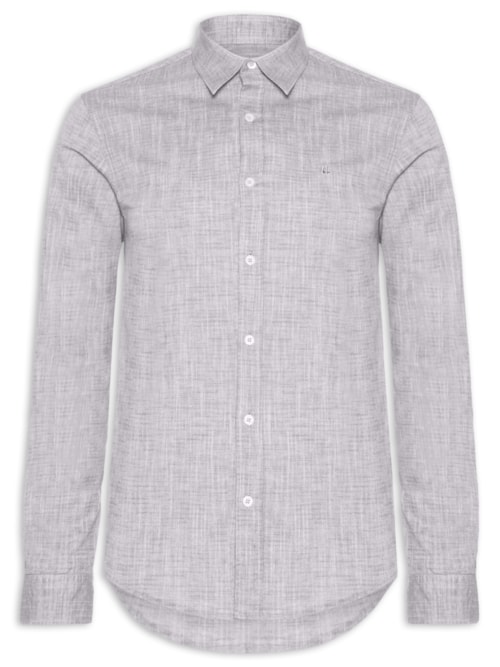 Camisa Masculina Manga Longa Buzios New - Cinza