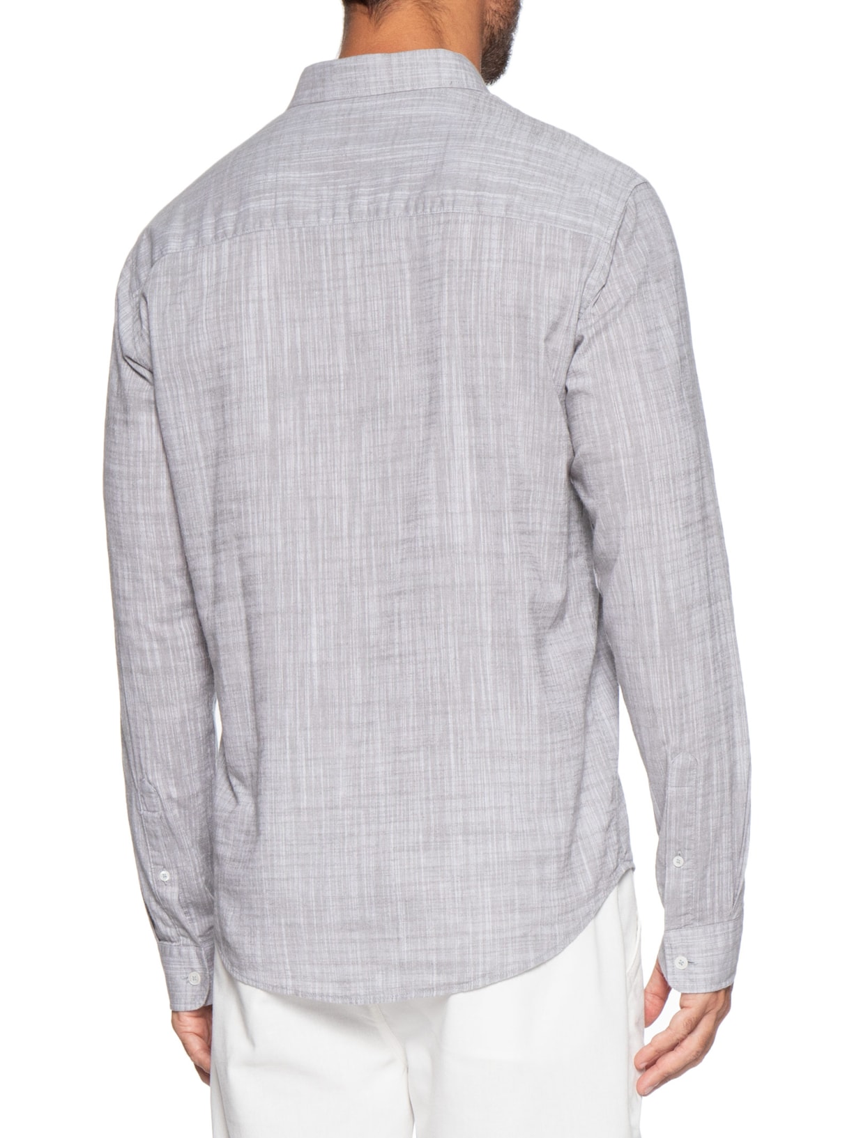 Camisa Masculina Manga Longa Buzios New Cinza Foxton