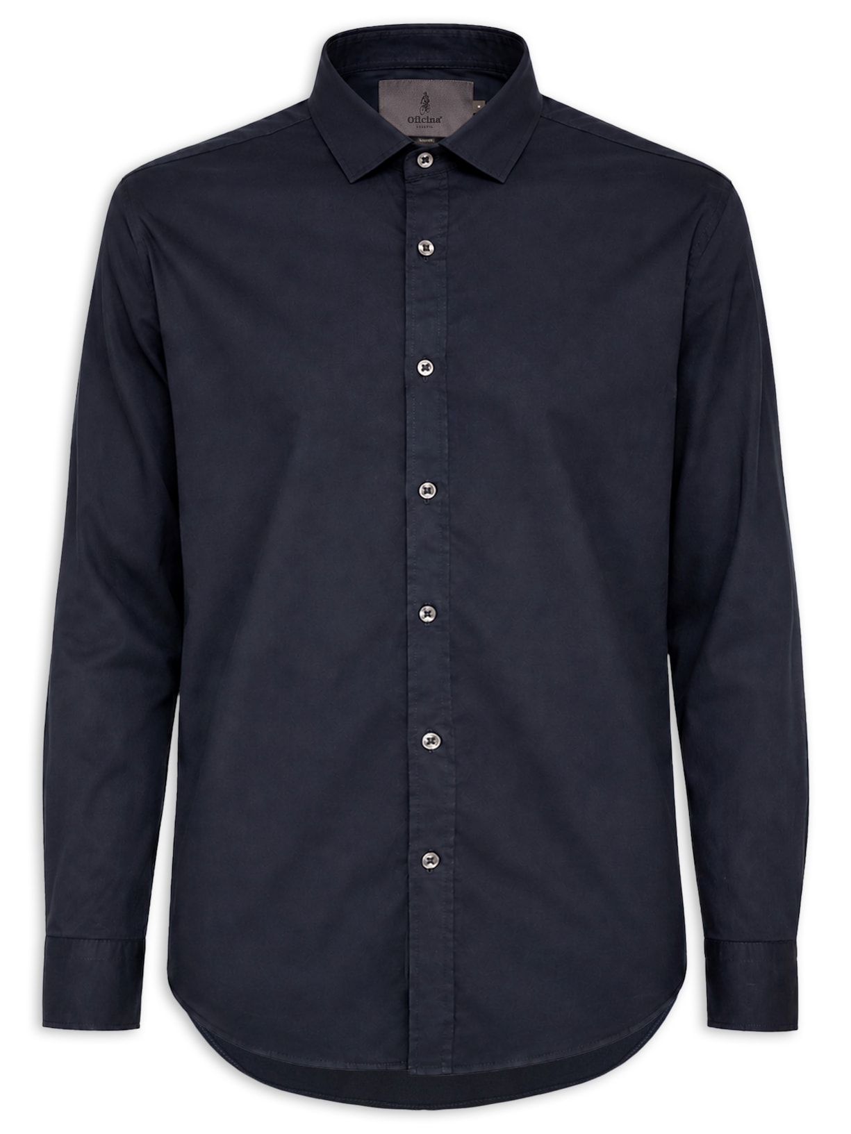 Camisa Masculina Manga Longa Chino Azul Oficina Reserva