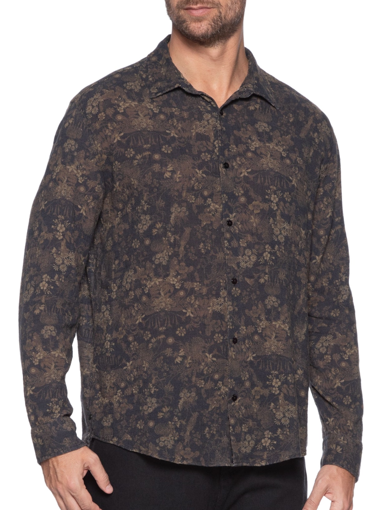 Camisa Masculina Manga Longa Ciclo Golden Preto Osklen