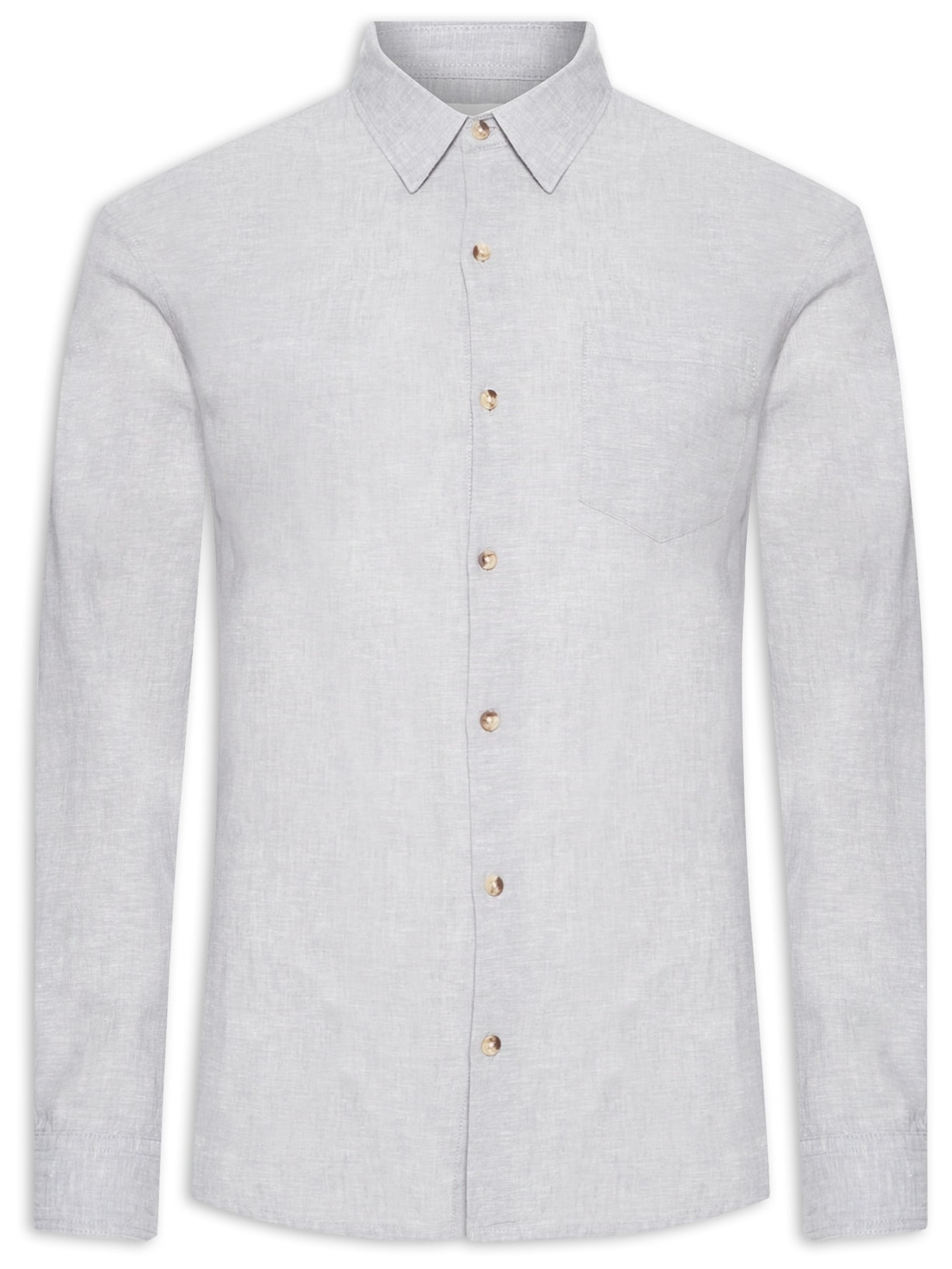 Camisa Masculina Manga Longa - Cinza