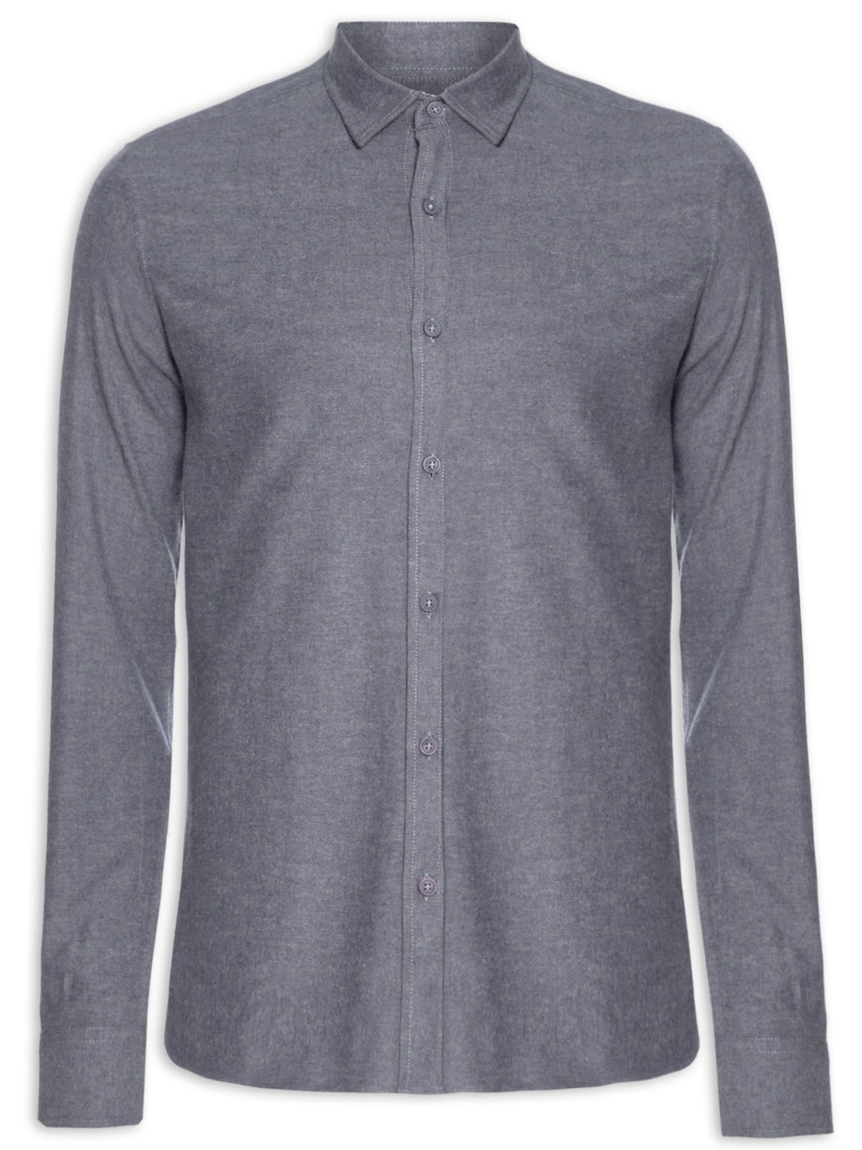 Camisa Masculina Manga Longa Ckj Regular Flanela - Azul