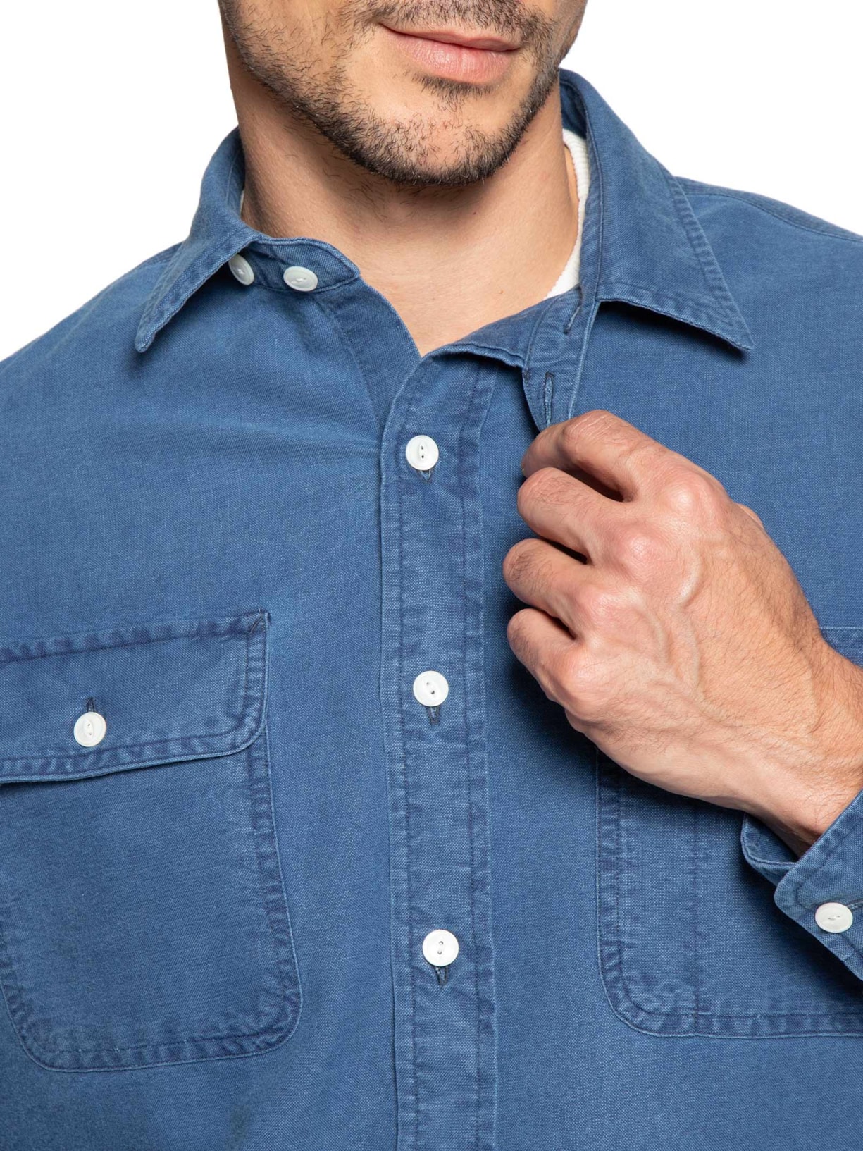 Camisa Masculina Manga Longa Classic Fit Indigo – Azul Polo Ralph Lauren