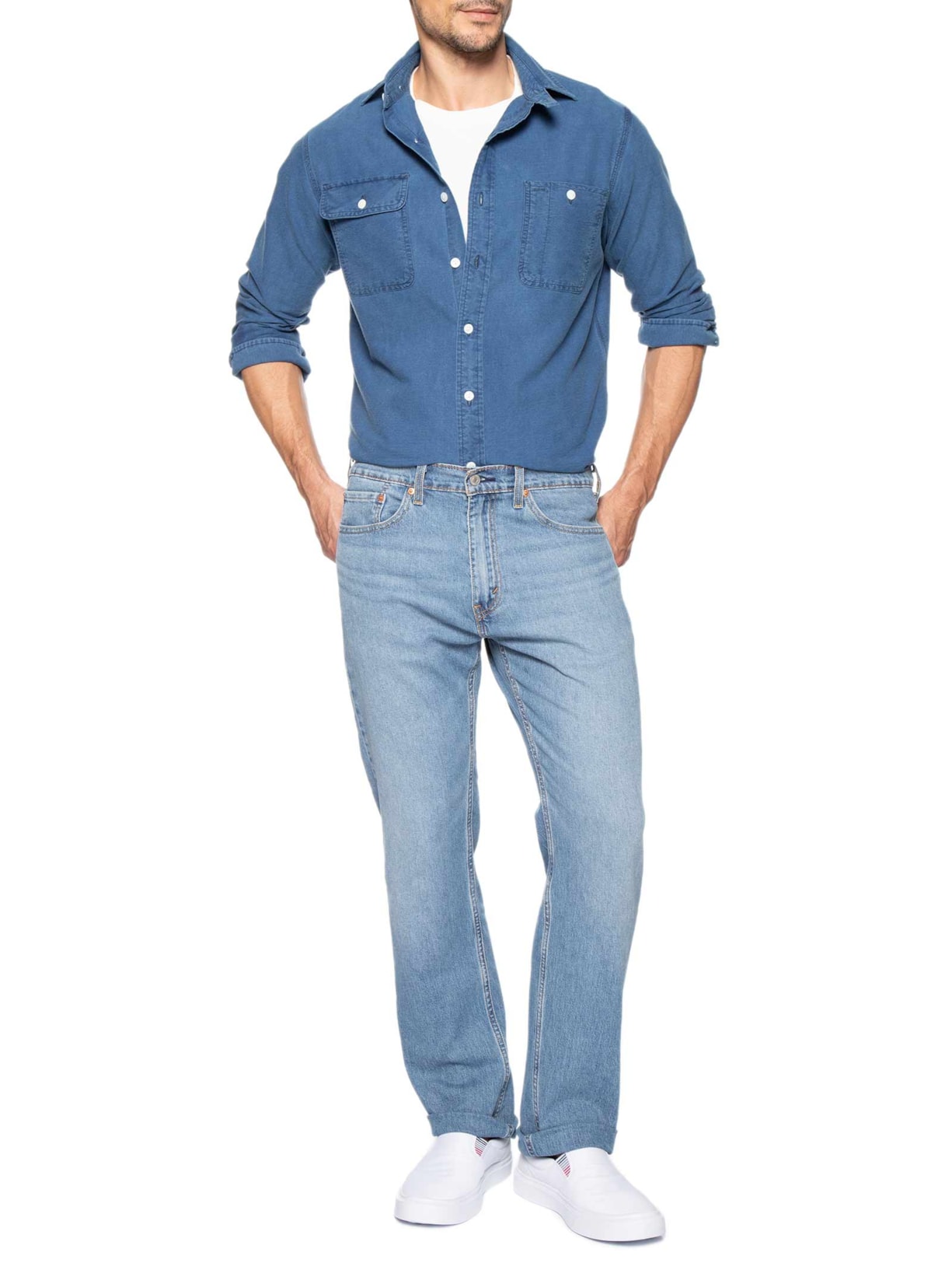 Camisa Masculina Manga Longa Classic Fit Indigo – Azul Polo Ralph Lauren