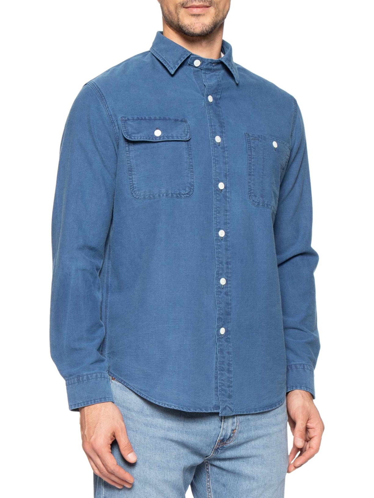 Camisa Masculina Manga Longa Classic Fit Indigo – Azul Polo Ralph Lauren