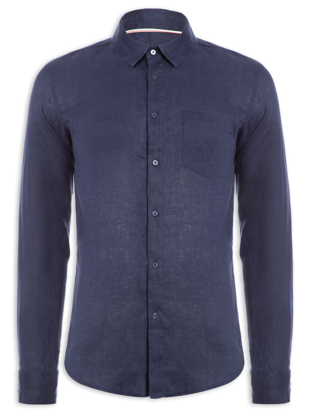 Camisa Masculina Manga Longa Classic Linen - Azul