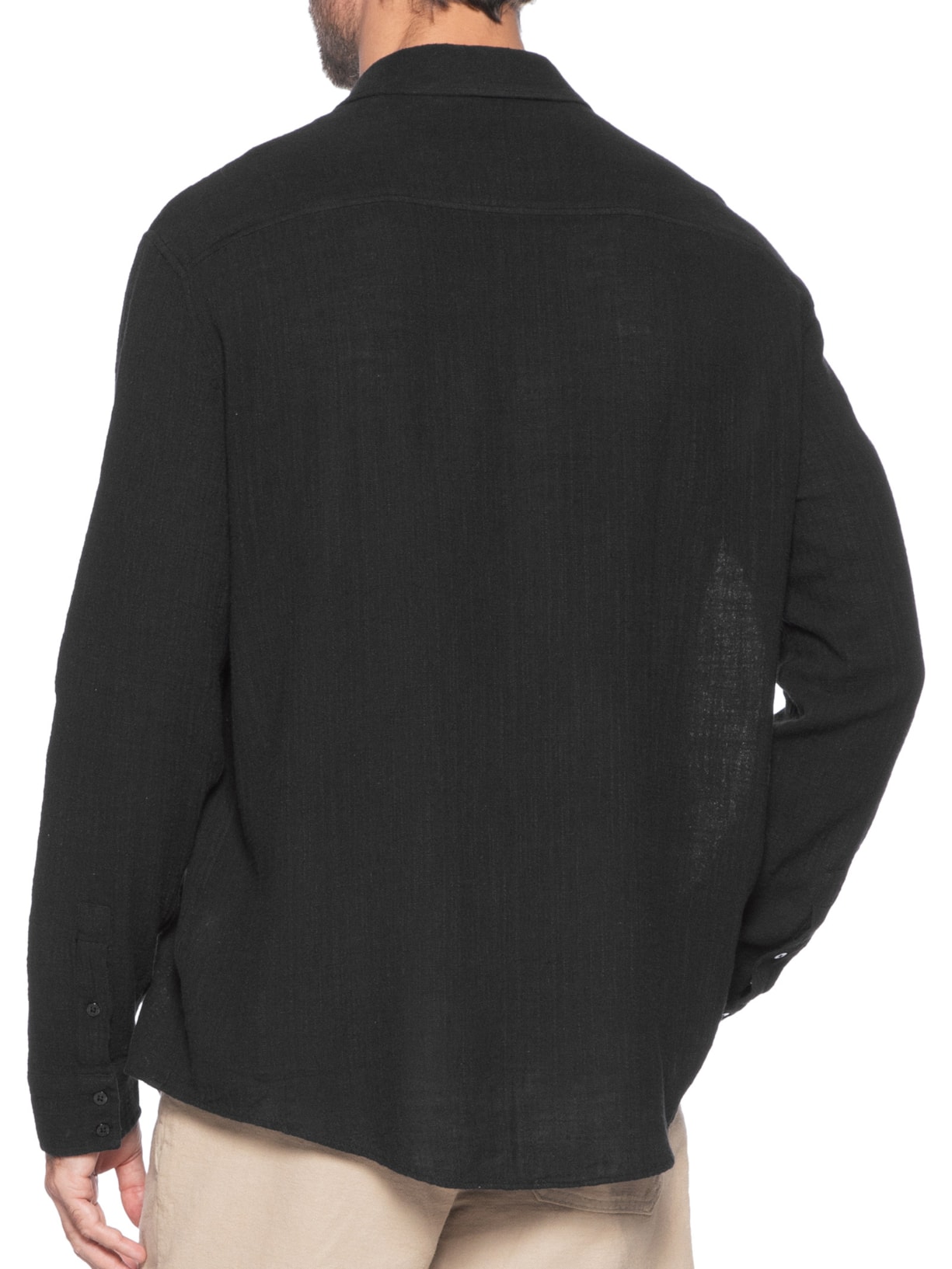 Camisa Masculina Manga Longa Classic Ristic Preto Osklen