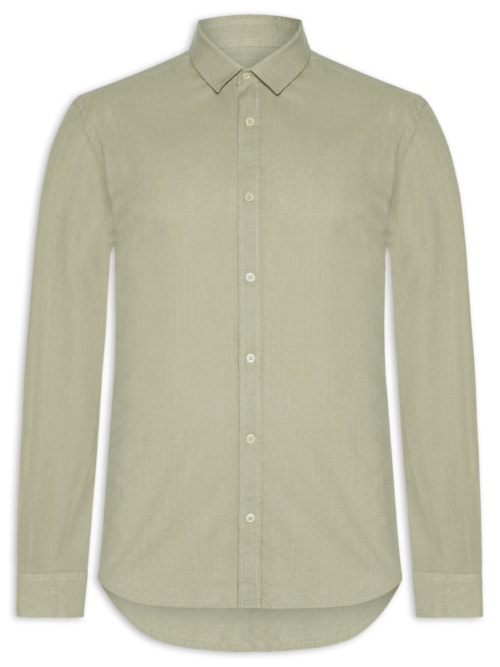 Camisa Masculina Manga Longa Como - Bege