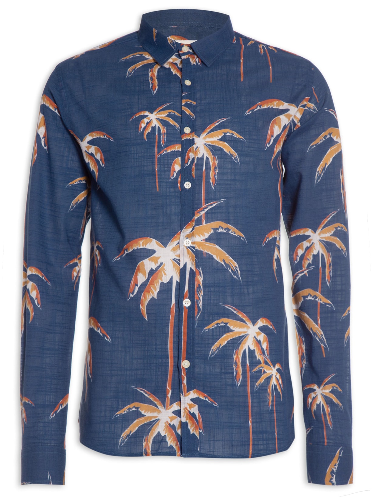 Camisa Masculina Manga Longa Coqueiro Fogo - Azul