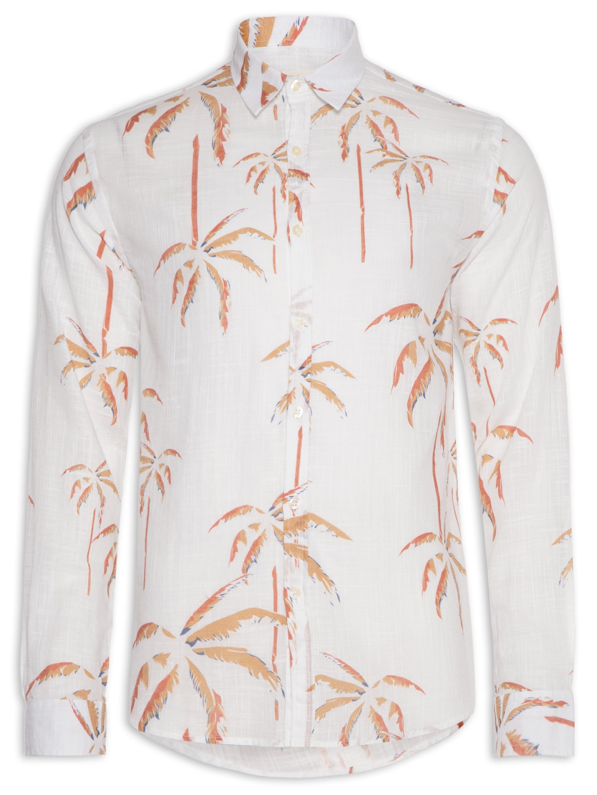 Camisa Masculina Manga Longa Coqueiro Fogo - Off White