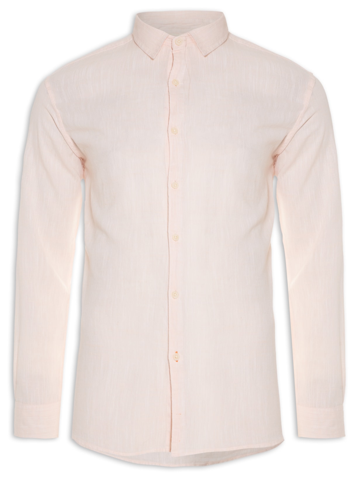 Camisa Masculina Manga Longa Cotton Slub - Rosa