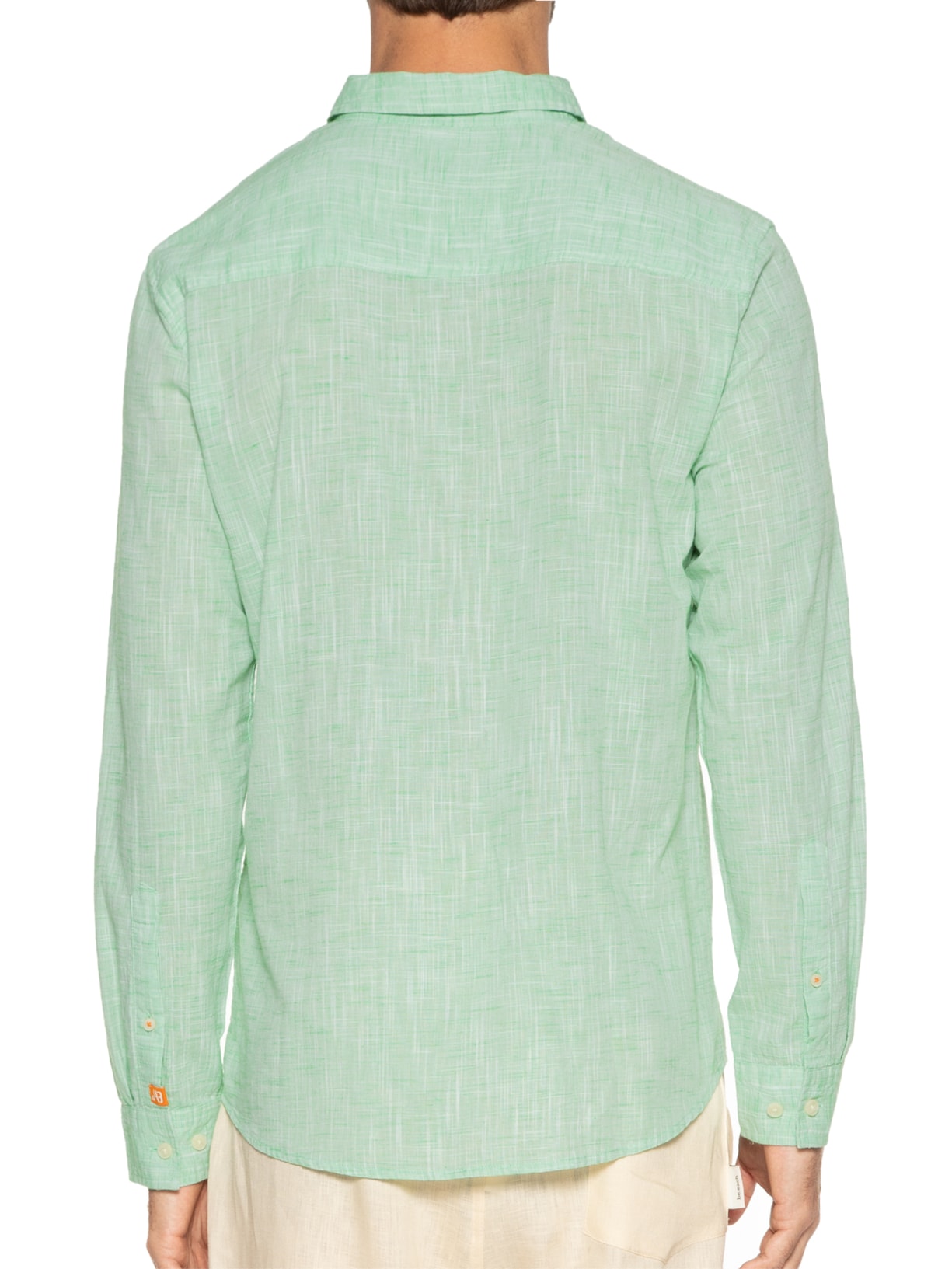 Camisa Masculina Manga Longa Cotton Slub Verde Jab